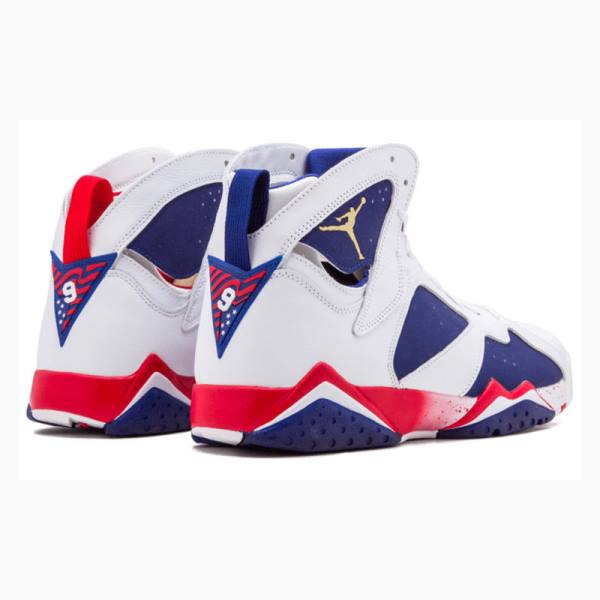 Nike Retro Olympic Tinker Alternate Basketskor Air Jordan 7 Herr Vita Röda Marinblå | JD-274WT