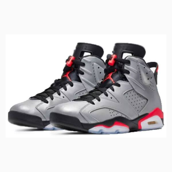 Nike Retro Reflective Infrared Basketskor Air Jordan 6 Herr Silver Svarta Röda | JD-716FN