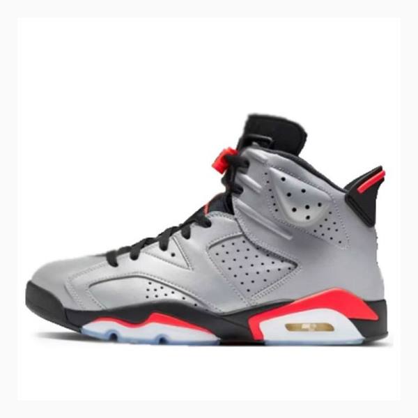 Nike Retro Reflective Infrared Basketskor Air Jordan 6 Herr Silver Svarta Röda | JD-716FN