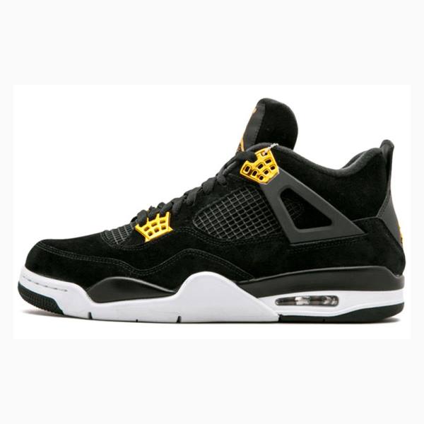 Nike Retro Royalty Basketskor Air Jordan 4 Herr Svarta Gula | JD-743OG