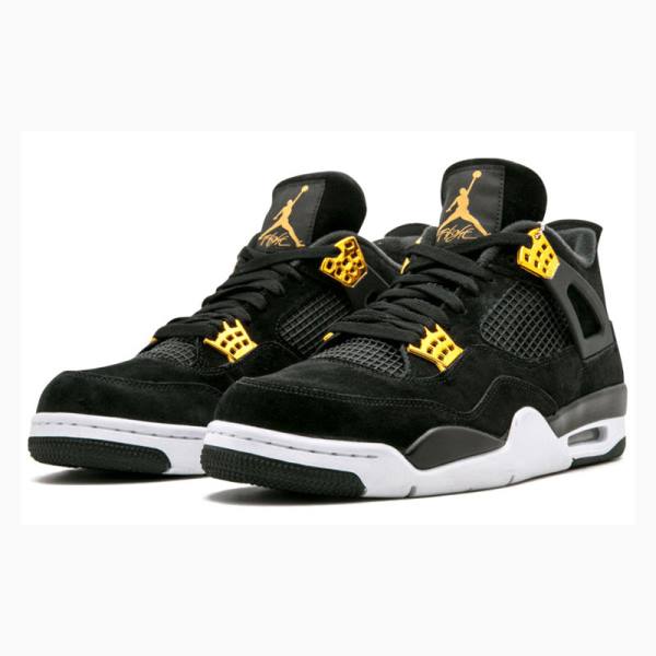 Nike Retro Royalty Basketskor Air Jordan 4 Herr Svarta Gula | JD-743OG