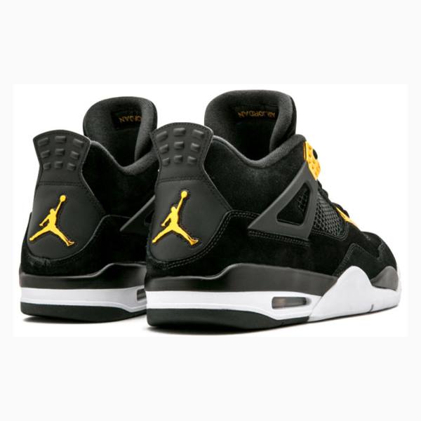 Nike Retro Royalty Basketskor Air Jordan 4 Herr Svarta Gula | JD-743OG