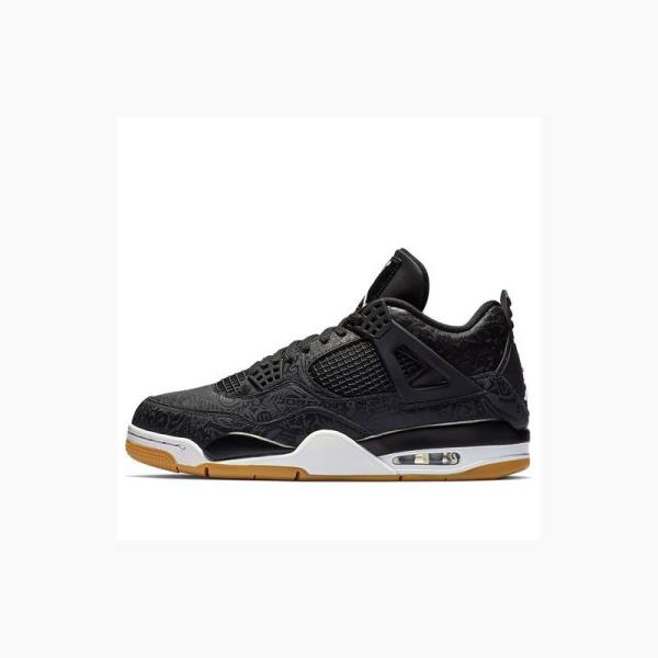 Nike Retro SE Laser Basketskor Air Jordan 4 Herr Svarta Vita Bruna | JD-687QY