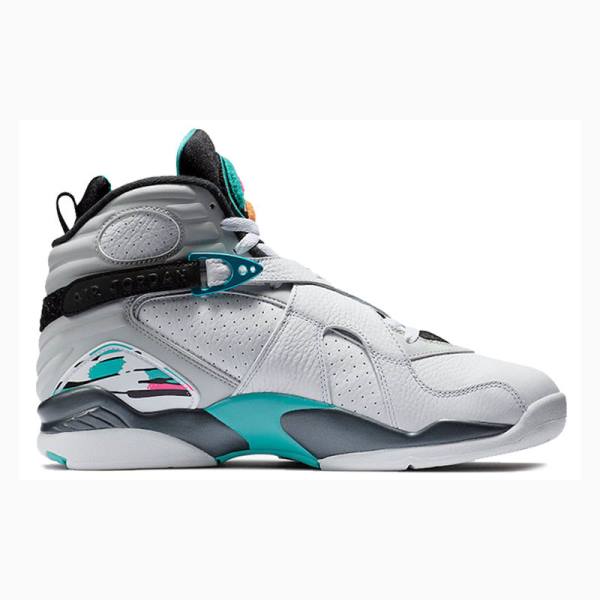 Nike Retro South Beach Basketskor Air Jordan 8 Herr Vita Lila Blå | JD-047MK