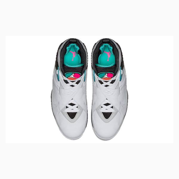 Nike Retro South Beach Basketskor Air Jordan 8 Herr Vita Lila Blå | JD-047MK