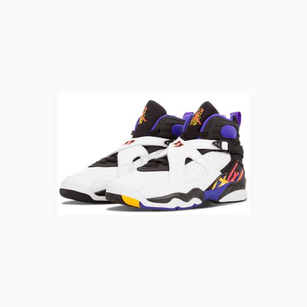 Nike Retro Three Times a Charm Basketskor Air Jordan 8 Herr Vita Svarta | JD-643NR