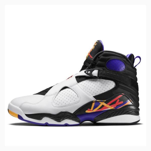 Nike Retro Three Times a Charm Basketskor Air Jordan 8 Herr Vita Svarta | JD-643NR