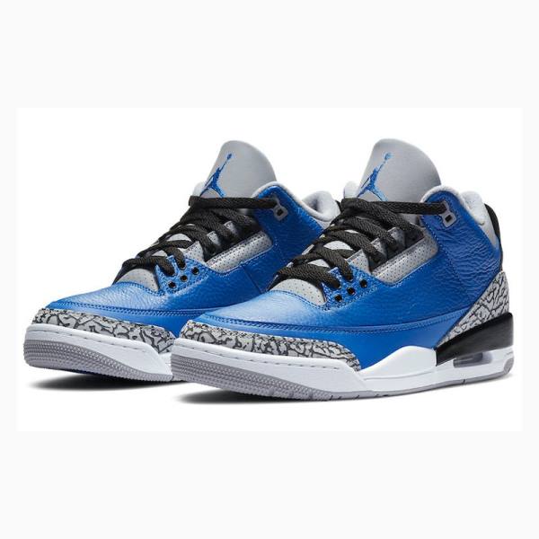 Nike Retro Varsity Royal Basketskor Air Jordan 3 Herr Blå Grå | JD-351ID