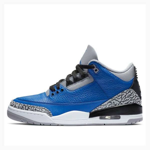 Nike Retro Varsity Royal Basketskor Air Jordan 3 Herr Blå Grå | JD-351ID