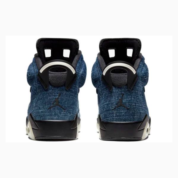 Nike Retro Washed Denim Basketskor Air Jordan 6 Herr Svarta Blå | JD-287GM