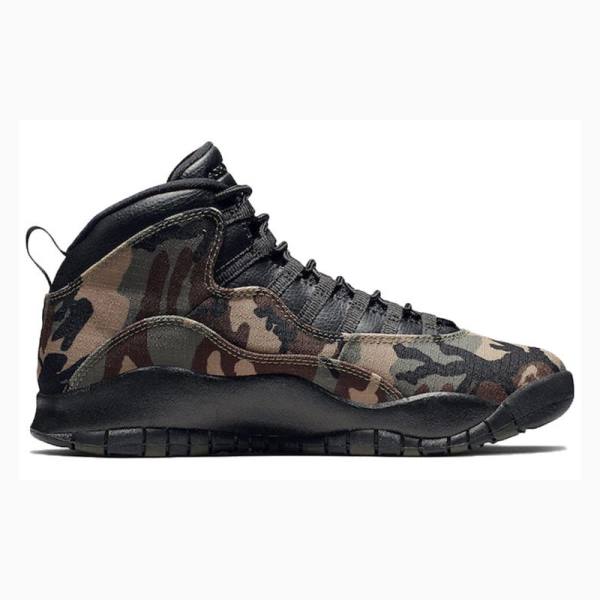 Nike Retro Woodland Camo Basketskor Air Jordan 10 Herr Bruna Gröna | JD-346RP