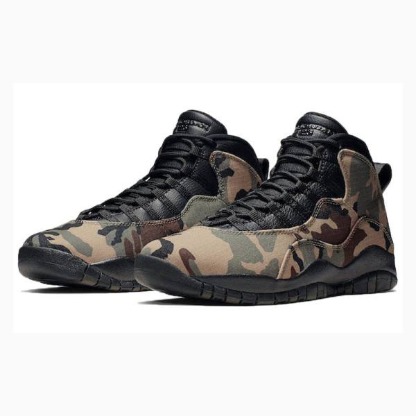 Nike Retro Woodland Camo Basketskor Air Jordan 10 Herr Bruna Gröna | JD-346RP