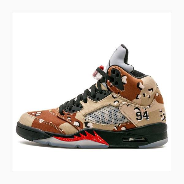 Nike Supreme x Air Jordan 5 Retro Basketskor Air Jordan 5 Herr Olika Färger | JD-452OR