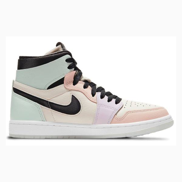 Nike Zoom Air CMFT Light Violet Basketskor Air Jordan 1 Dam Svarta Rosa | JD-458ZH