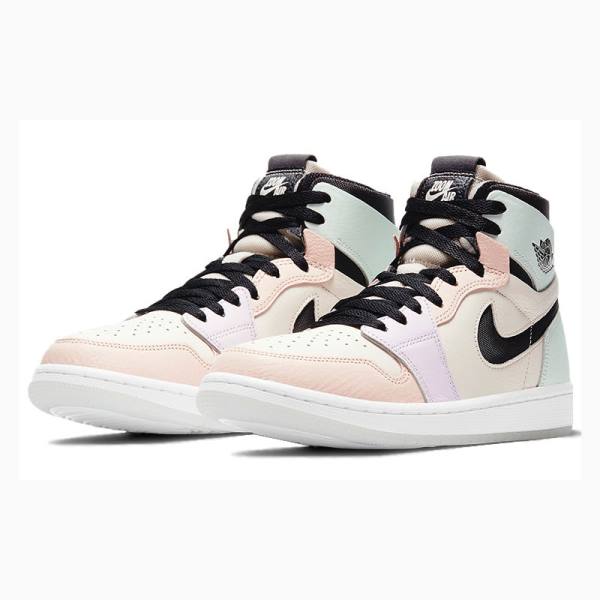 Nike Zoom Air CMFT Light Violet Basketskor Air Jordan 1 Dam Svarta Rosa | JD-458ZH