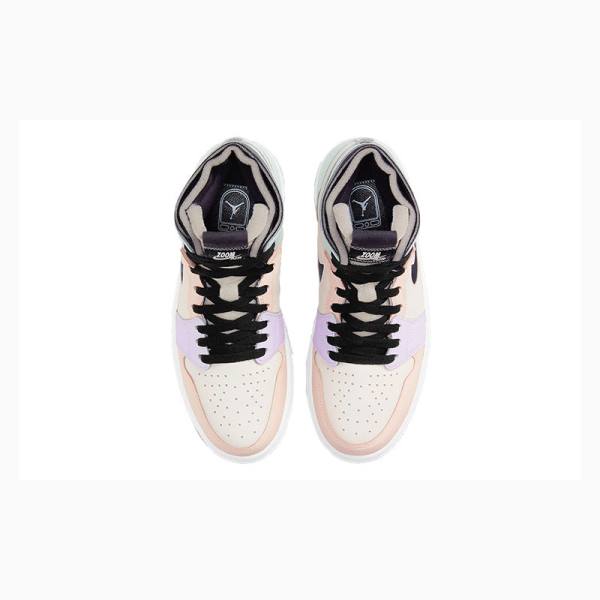 Nike Zoom Air CMFT Light Violet Basketskor Air Jordan 1 Dam Svarta Rosa | JD-458ZH