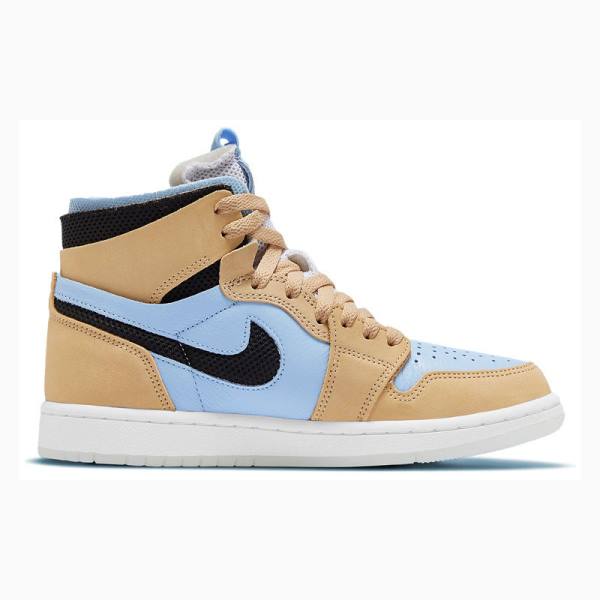 Nike Zoom Air CMFT 'Sesame' Basketskor Air Jordan 1 Dam Blå Beige | JD-172HV