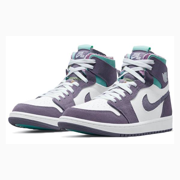 Nike Zoom Bekvämlighet Tropical Twist Basketskor Air Jordan 1 Herr Vita Lila | JD-318MF