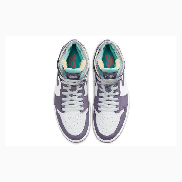 Nike Zoom Bekvämlighet Tropical Twist Basketskor Air Jordan 1 Herr Vita Lila | JD-318MF